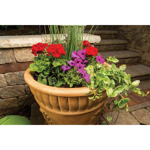 Rain Bird LNDDRIPKIT outdoor installation near faucet enables quick setup.