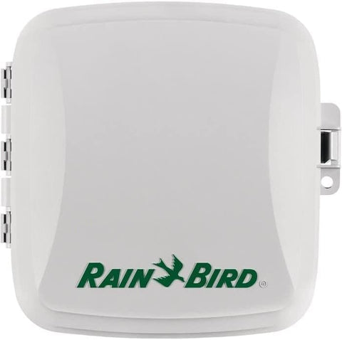 Rain Bird LNK WiFi module installed for remote control via smartphone.