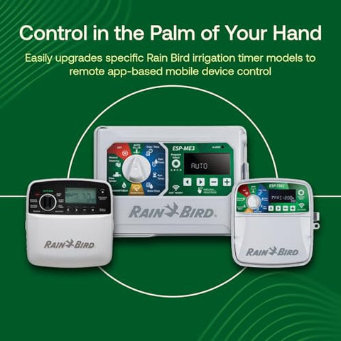 Smartphone displaying Rain Bird app enabling convenient irrigation control.