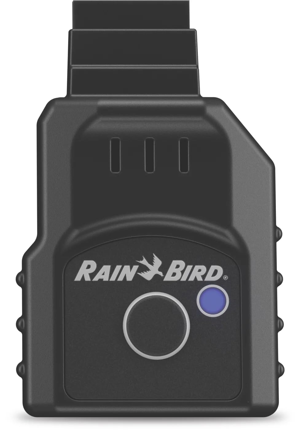 Rain Bird LNK2 module on timer for quick Wi‑Fi setup and remote access.