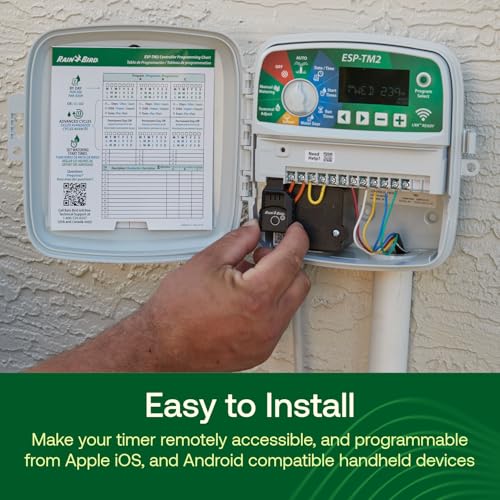 Rain Bird LNK2 with voice assistant for hands-free irrigation control.