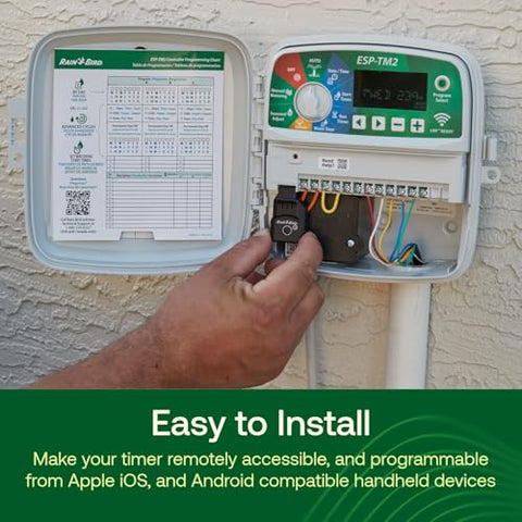 Rain Bird LNK2 with voice assistant for hands-free irrigation control.