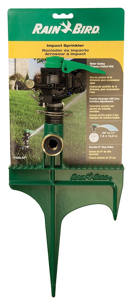 Rain Bird P5RLSP adjustable spray distance from 25 to 41 feet.