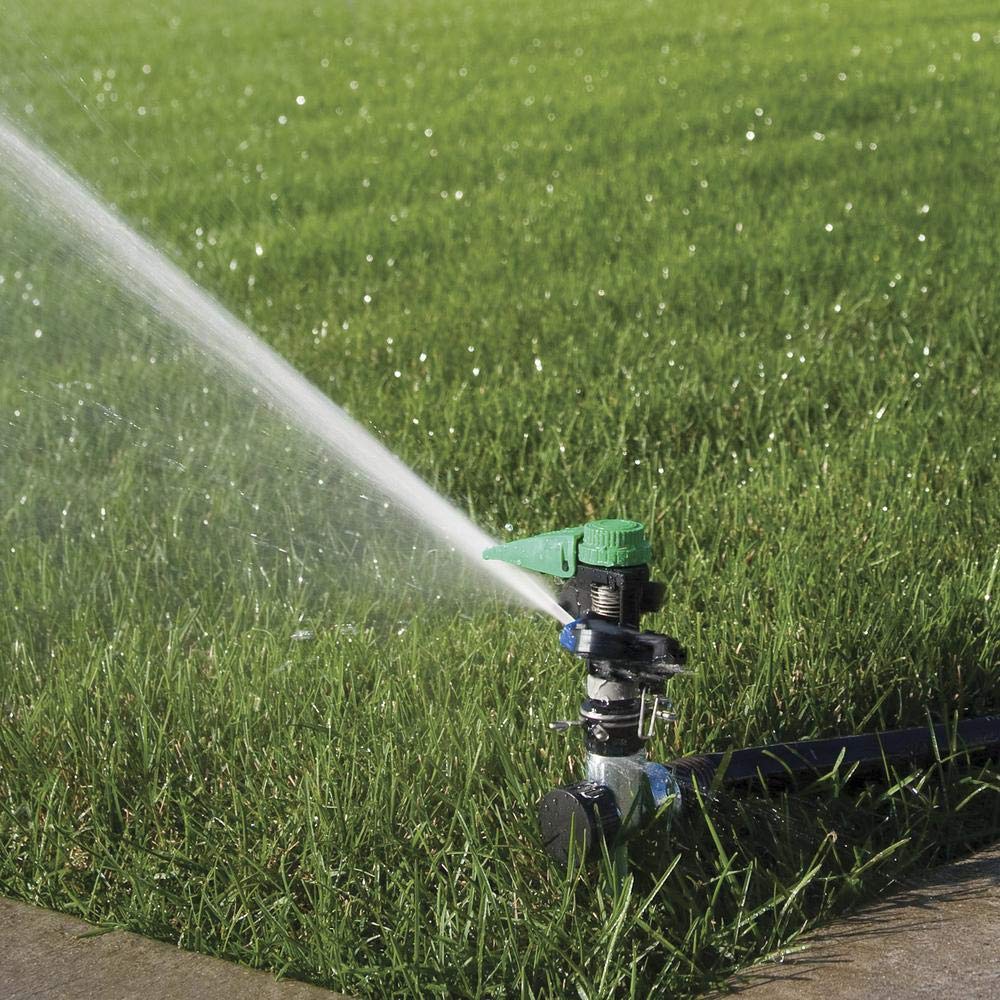 Rain Bird P5RLSP 360-degree coverage option supports complete lawn watering.