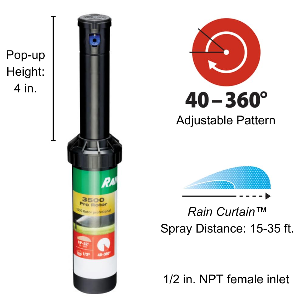 Rain Bird Rain Curtain nozzles set provides uniform coverage and wind resistance