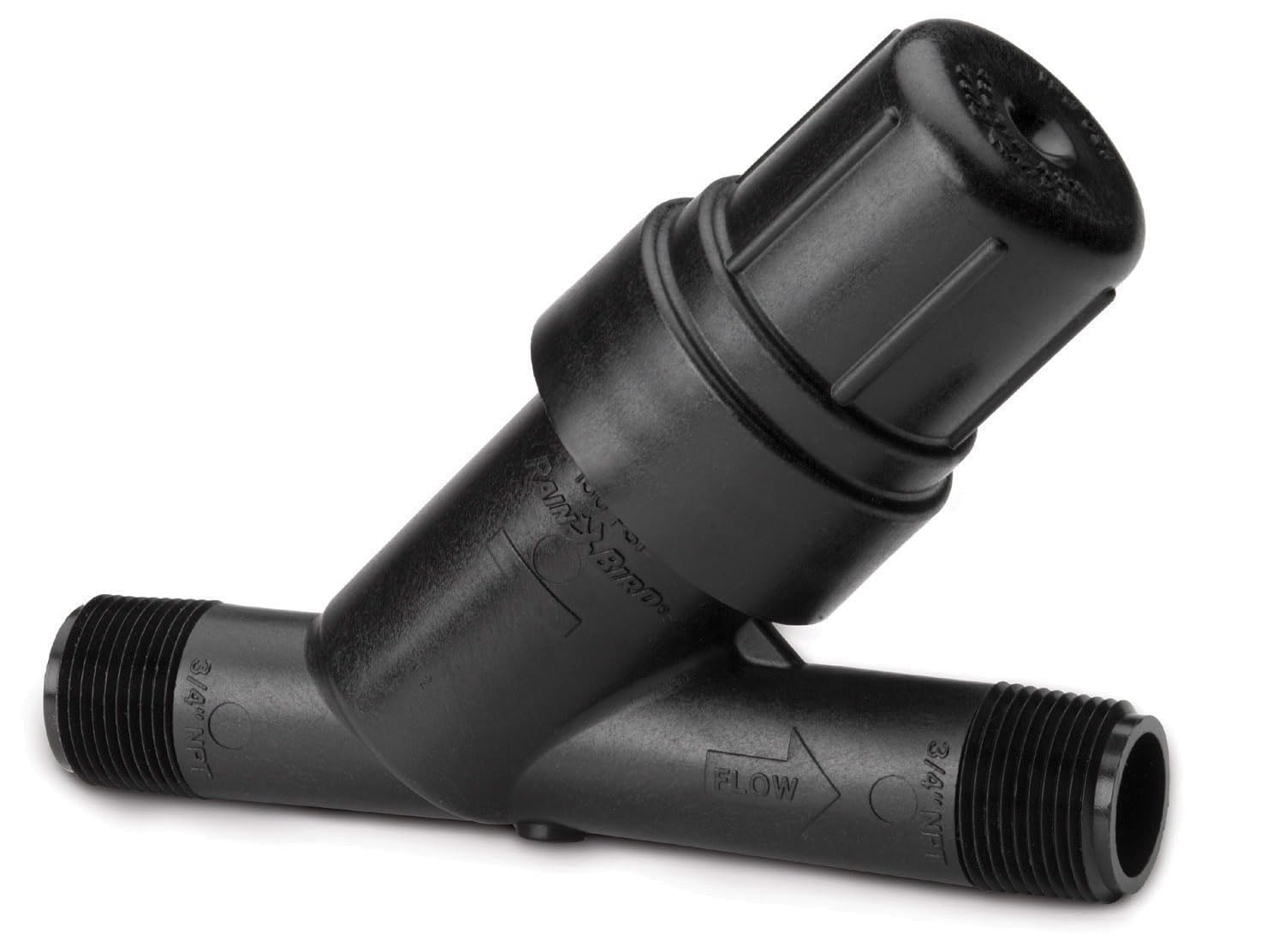 Rain Bird RBY075S filter cap showing tight seal for easy cleaning access.