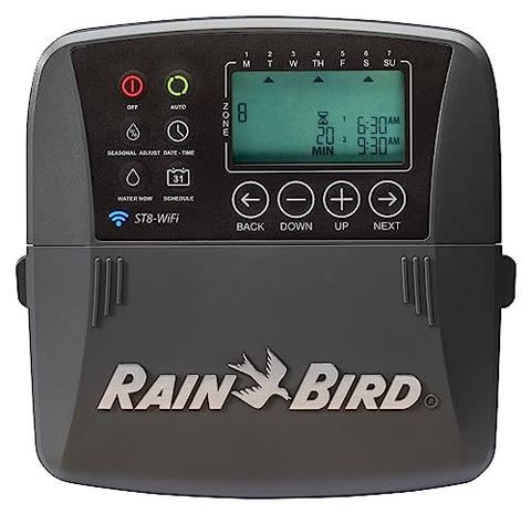Rain Bird ST8I-2.0 app control screen for remote scheduling.