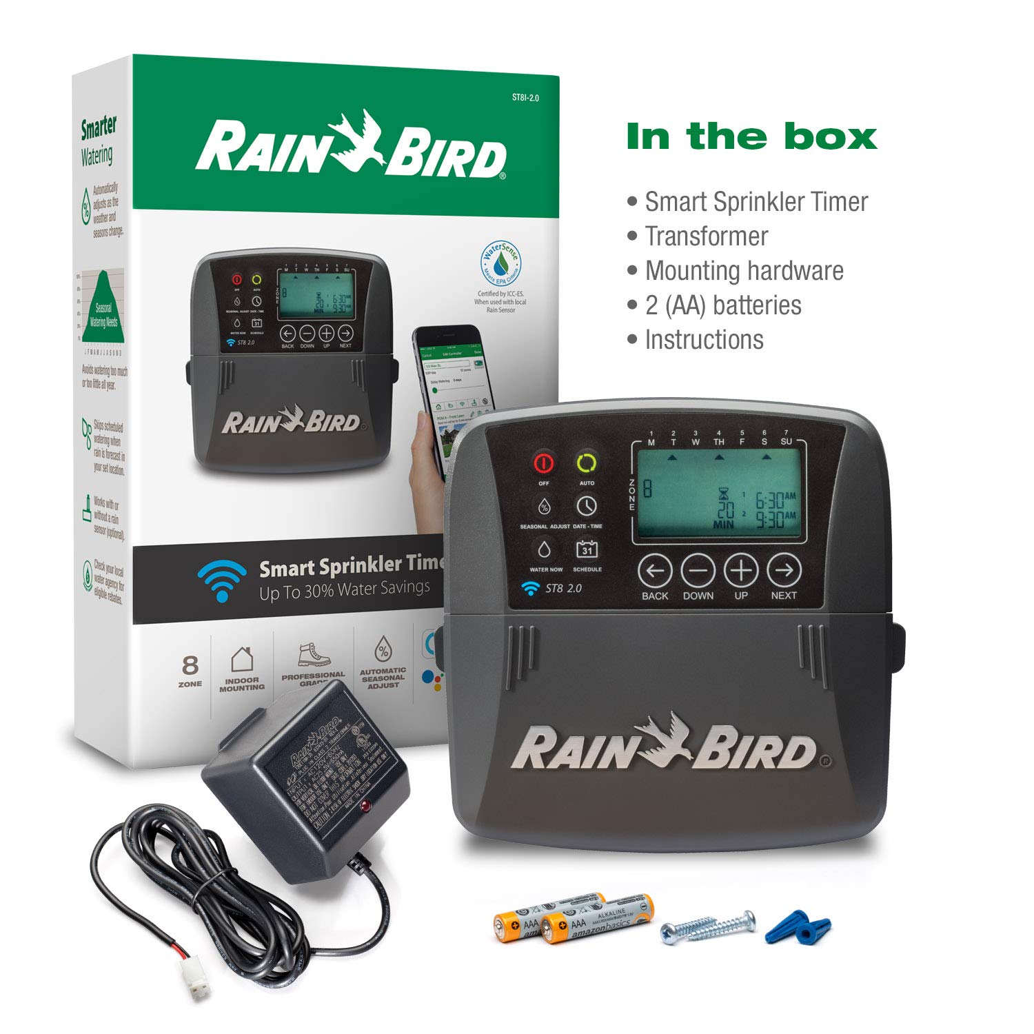 Durable sealed case protects timer from moisture.