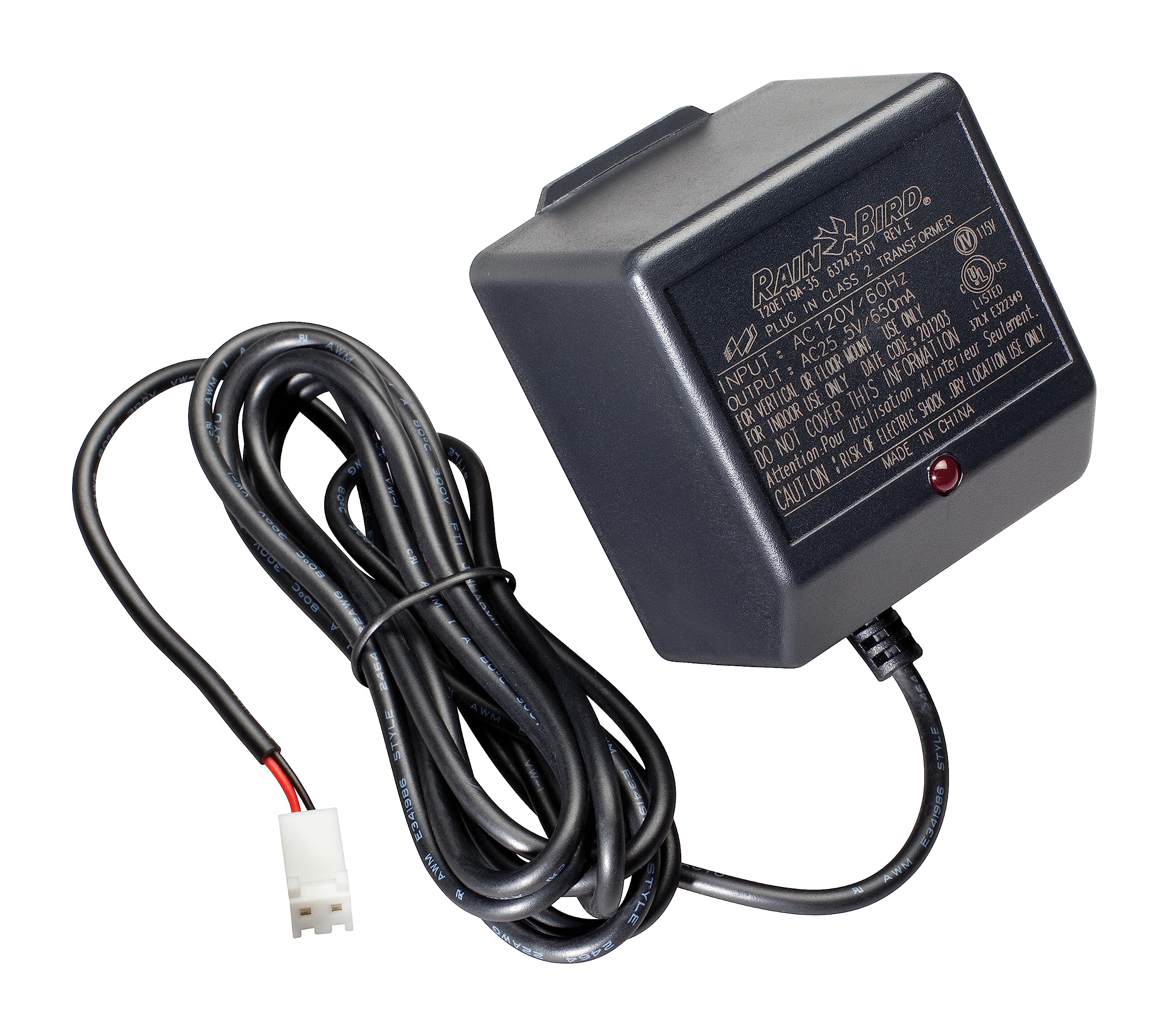 Rain Bird UT1 replacement transformer installed in SST indoor timer for reliable control