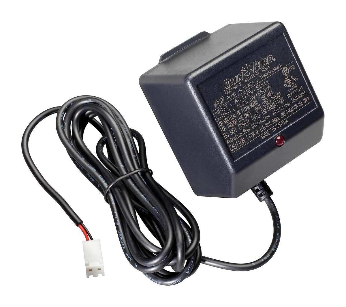 Rain Bird UT1 replacement transformer installed in SST indoor timer for reliable control