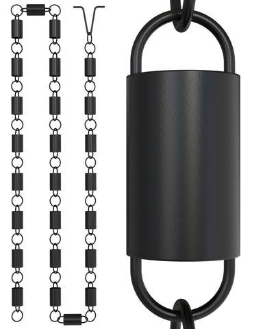 Rain Chains Direct Channel Link 8.5ft black aluminum for gutters.