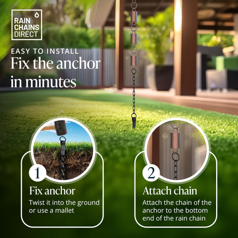 Rain Chains Direct curb-appeal anchor elevates entryways with a sleek black finish
