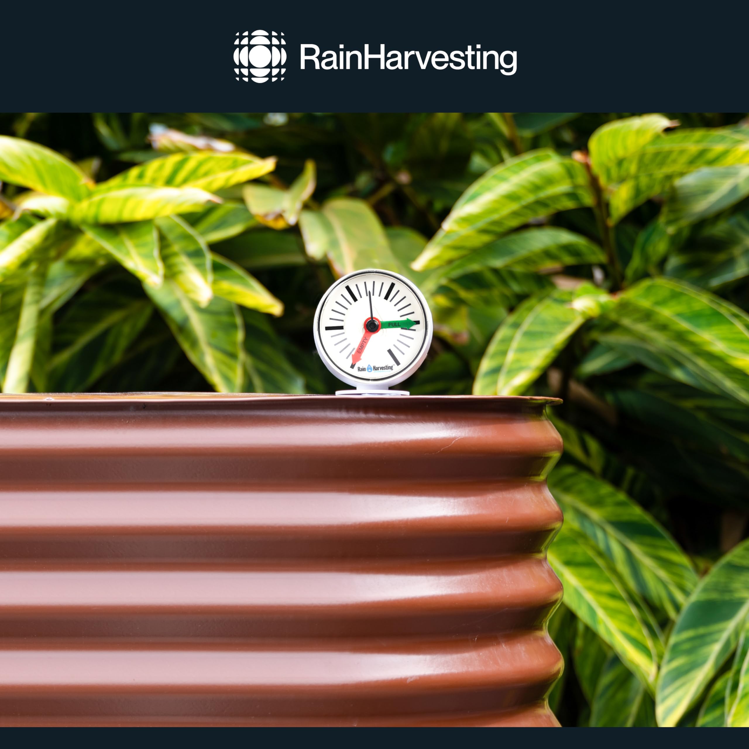 Rain Harvesting Tank Gauge ensures simple, at-a-glance water level awareness.