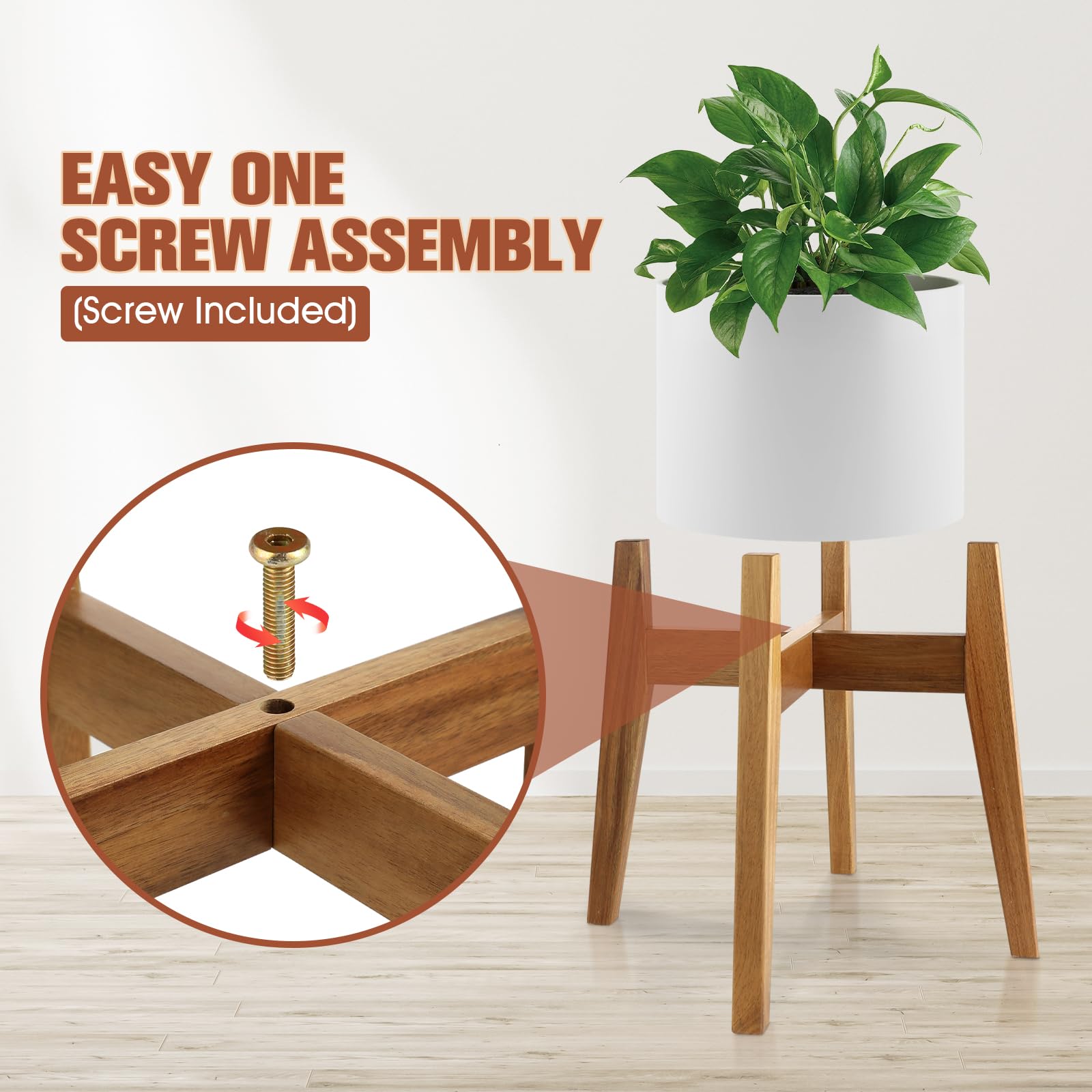 RAINBLELAND Large plant stand indoor supports heavy pots securely.