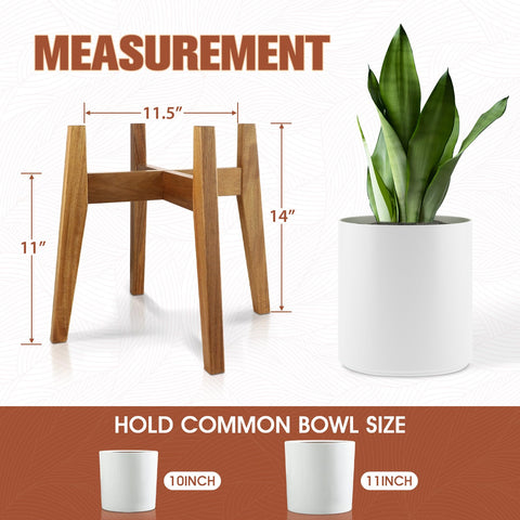 RAINBLELAND Mid-century plant holder anchors large pots in living spaces.