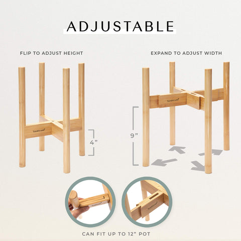 RAINBLELAND premium bamboo wood stand highlighting natural texture for stylish elevation.