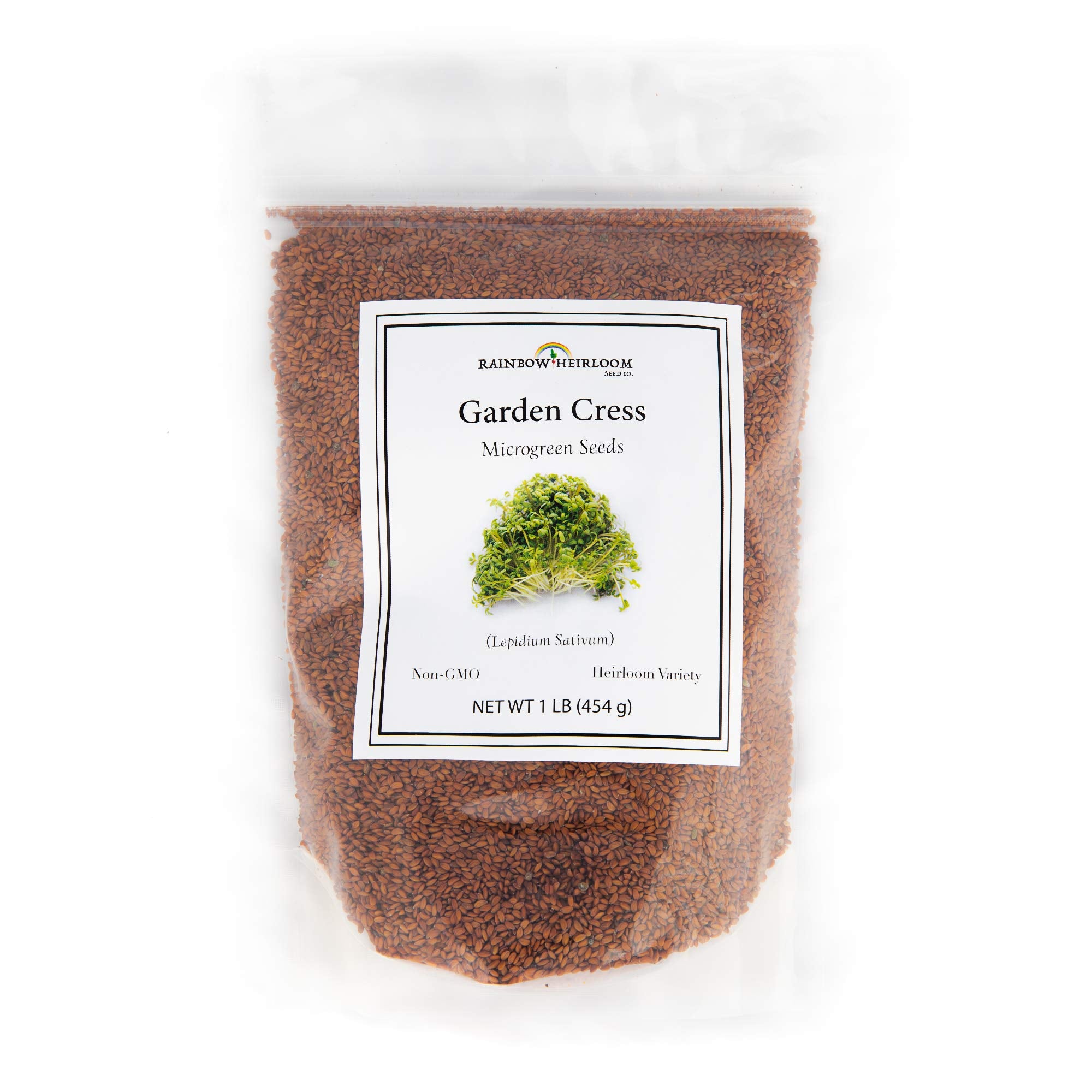 Rainbow Heirloom Seed Co Garden Cress microgreens seeds for fast peppery harvests