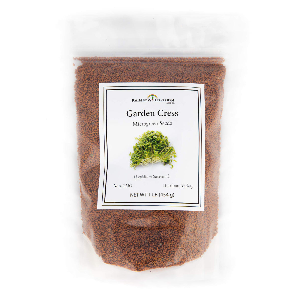 Rainbow Heirloom Seed Co Garden Cress microgreens seeds for fast peppery harvests