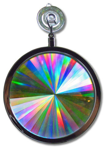 Rainbow Symphony suncatcher rainbow prism axicon casting vivid colors in sunlight for uplifting room mood.