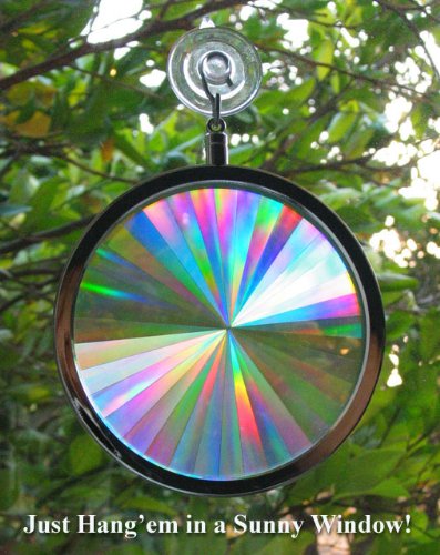 Rainbow Symphony window prism axicon displays a spectrum for feng shui or mood lighting.