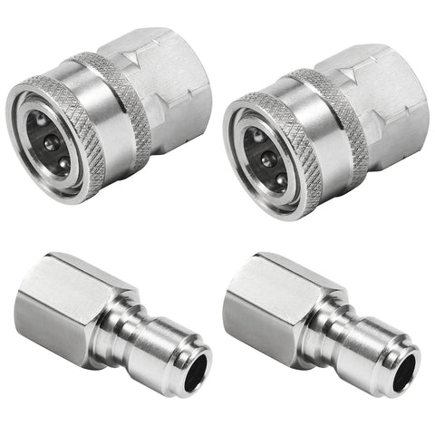 Raincovo 38-inch quick connect fittings snap securely for fast tool changes.