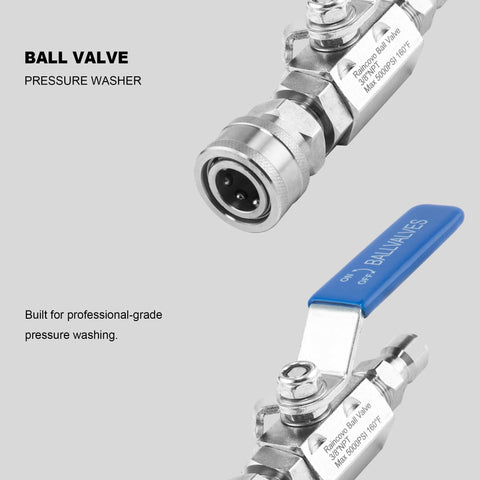 Raincovo ball valve handles high temperatures up to 158°F for hot-water tasks.