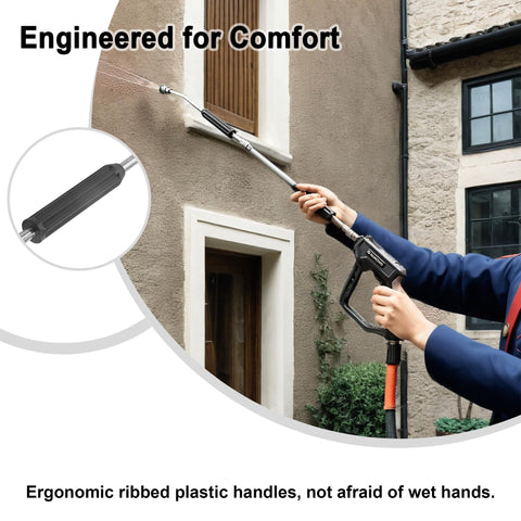 Raincovo anti-slip handle design helps reduce fatigue during cleaning.