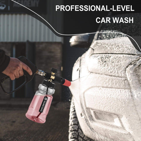 Raincovo foam cannon adjustable dials tailor foam viscosity and spray.