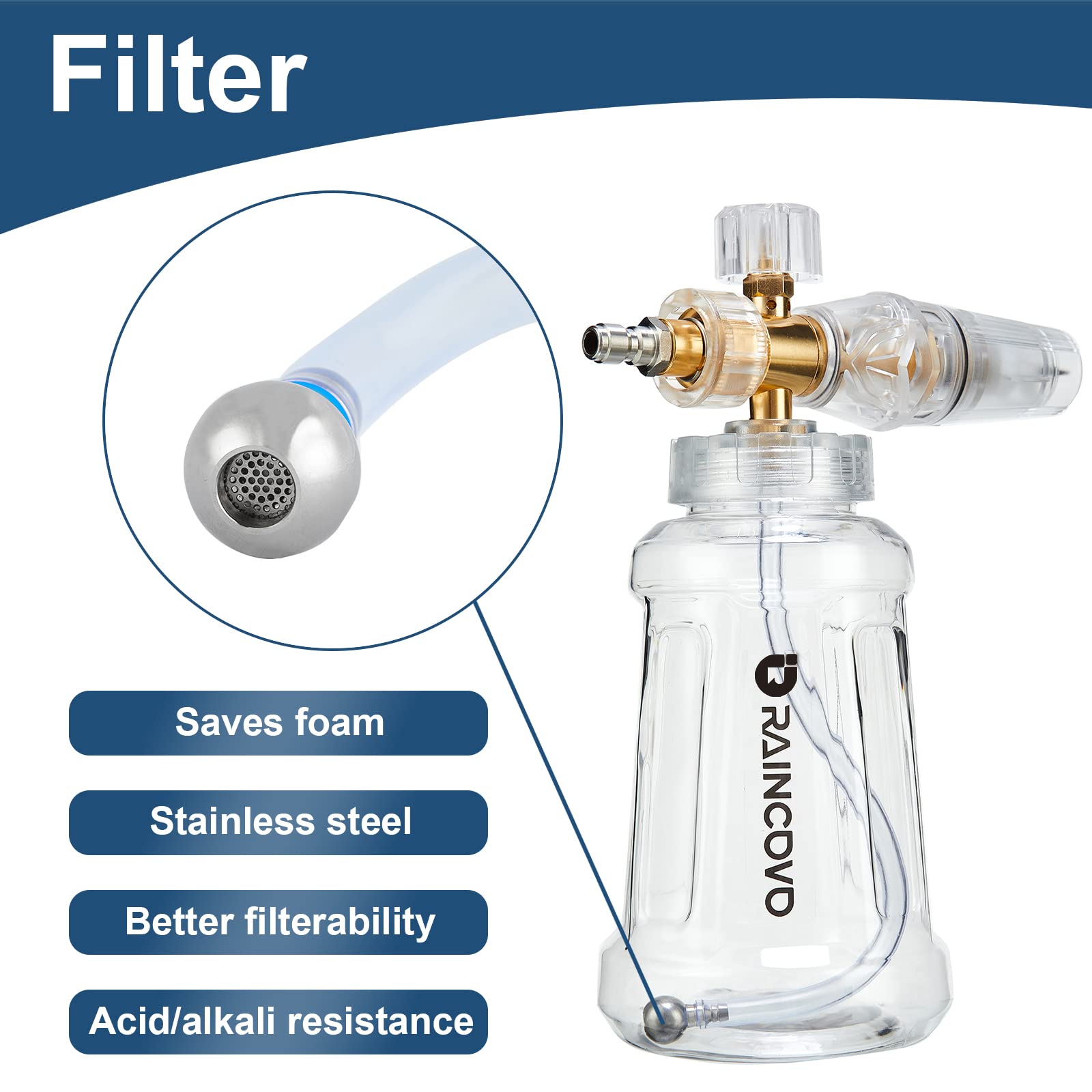Raincovo foam cannon adjustable nozzle-angle demonstrates versatile spray control
