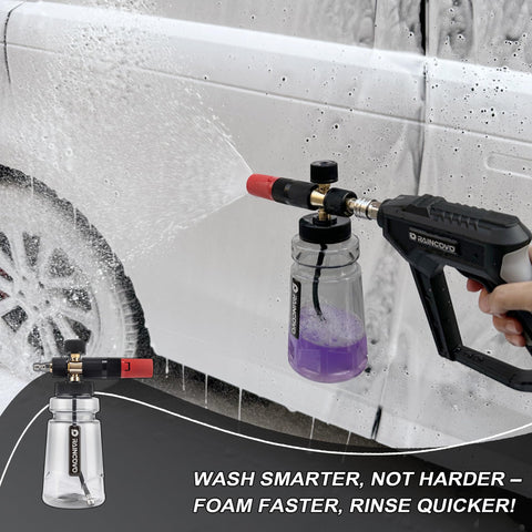 Raincovo foam cannon easy-fill design supports steady, mess-free use.