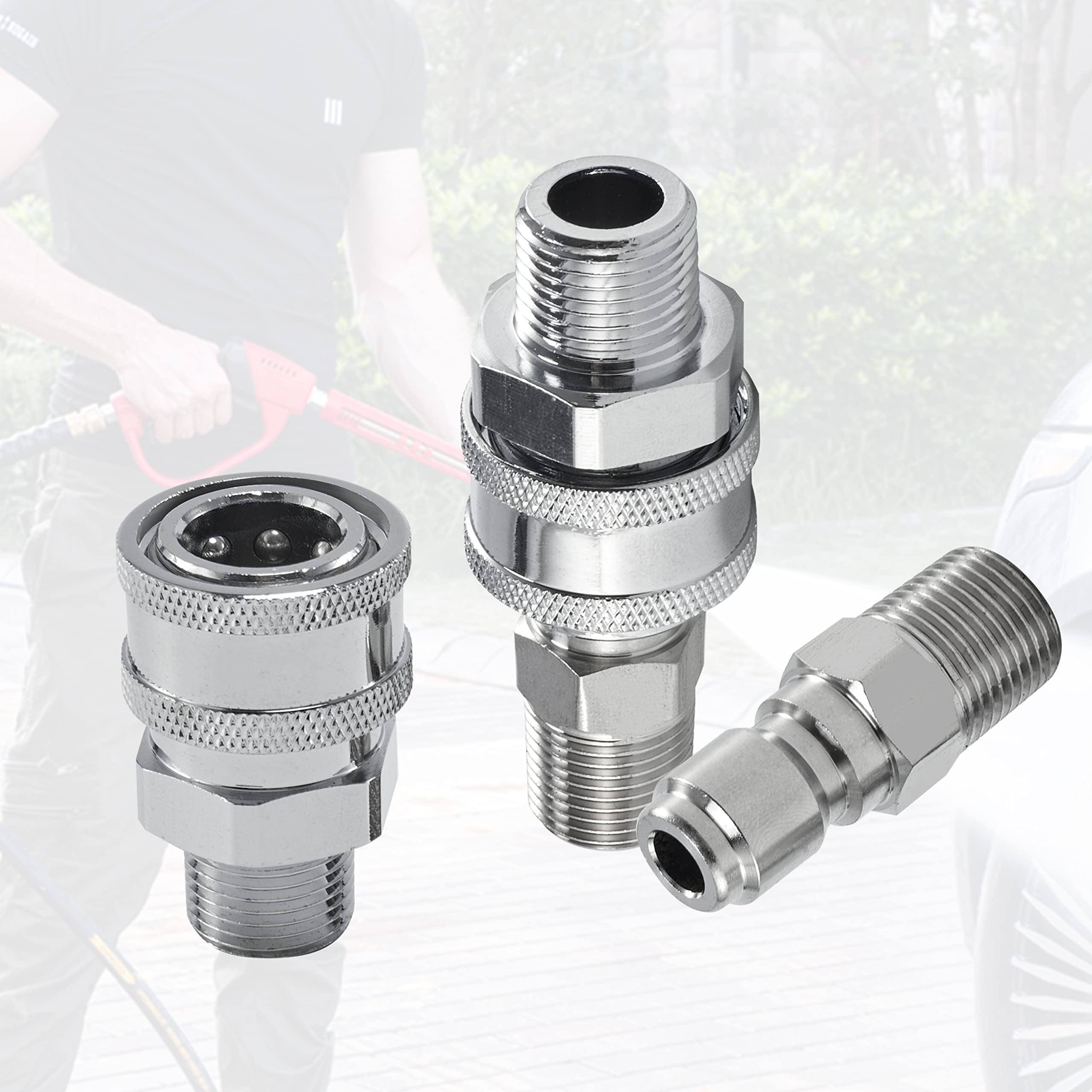 Raincovo four-piece adapter kit offers broad compatibility up to 5000 PSI.