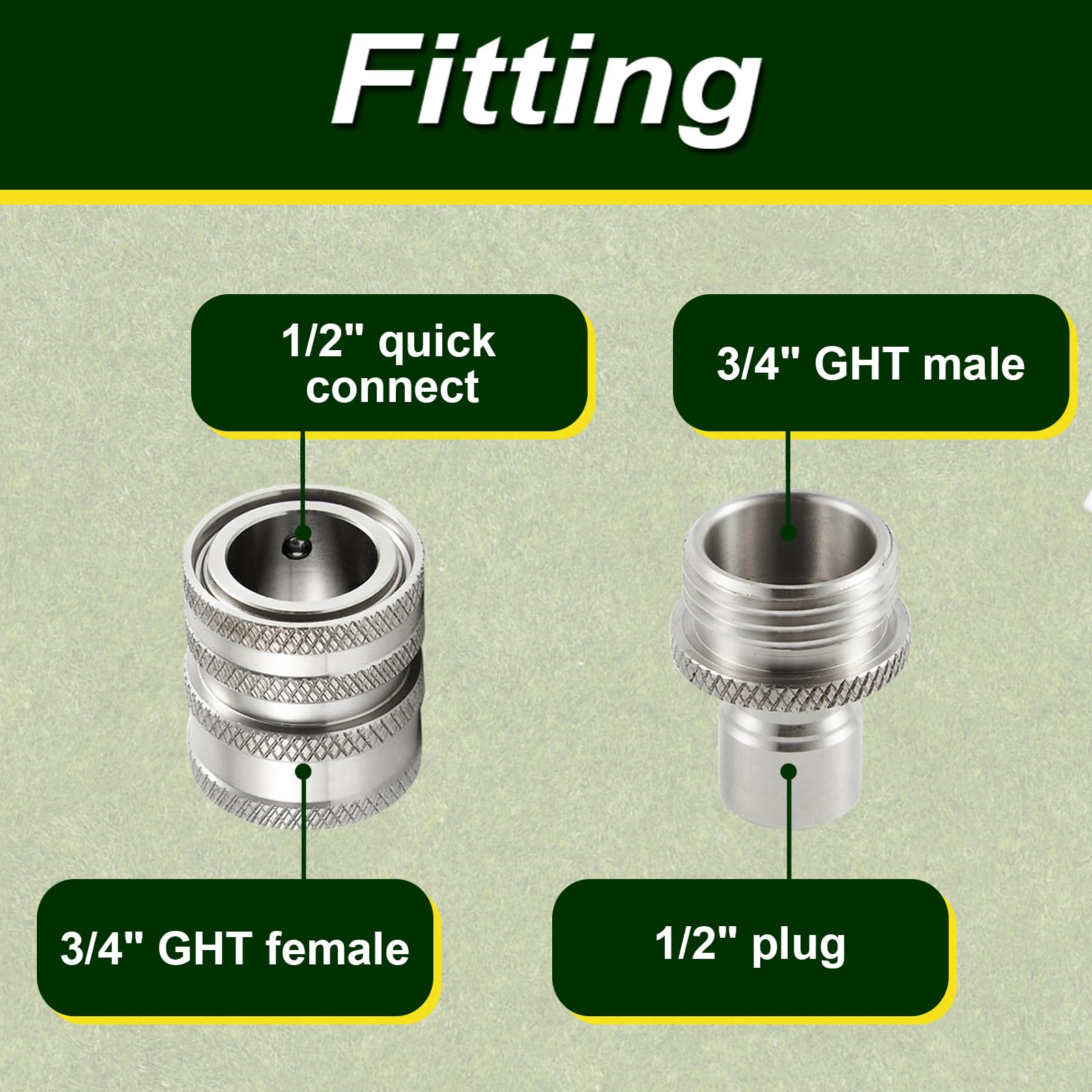 Raincovo hose connector used with pressure washer hose
