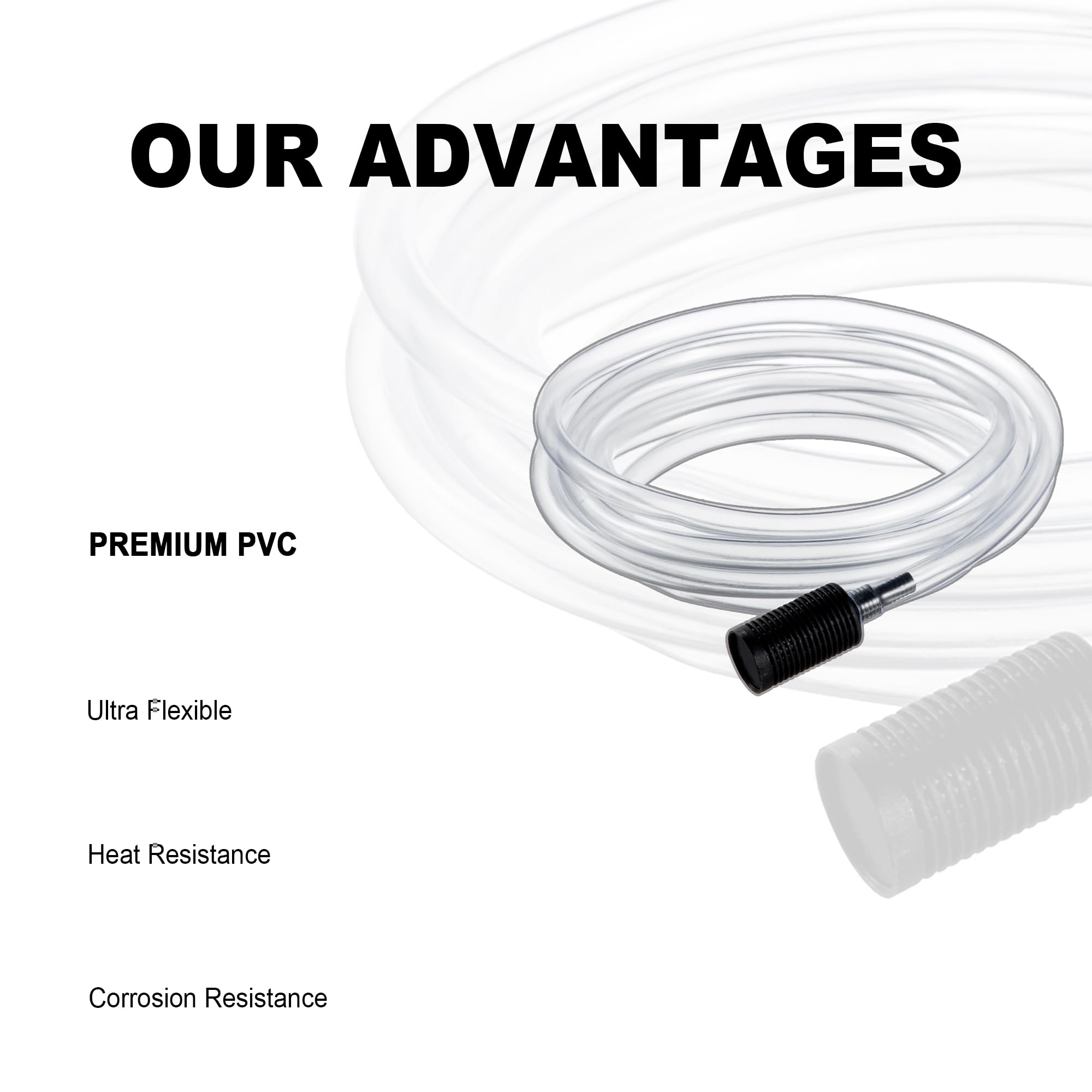 Raincovo hose flexible assembly demonstrates pliable tubing for tight spaces during cleaning.