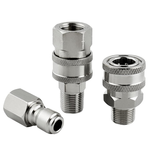 Raincovo hot and cold water-ready fittings ideal for versatile pressure washer use.