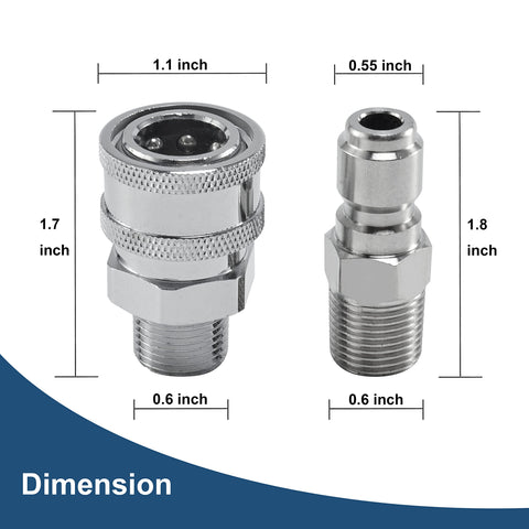 Raincovo pressure washer connectors designed for hot and cold water use.