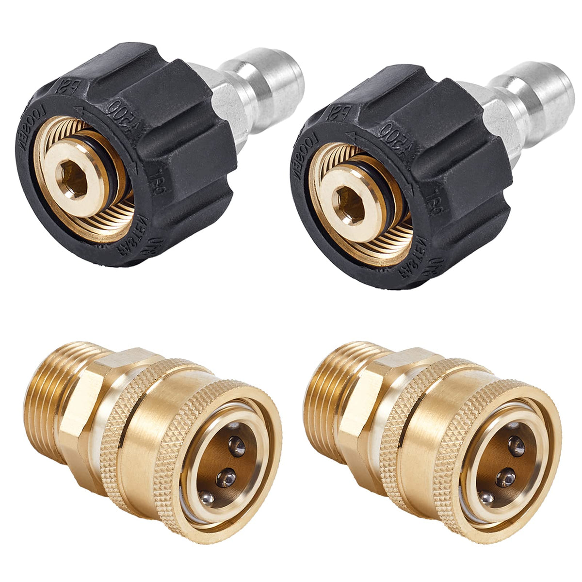 Raincovo quick connect fittings enable fast tool-free setup for pressure washers.
