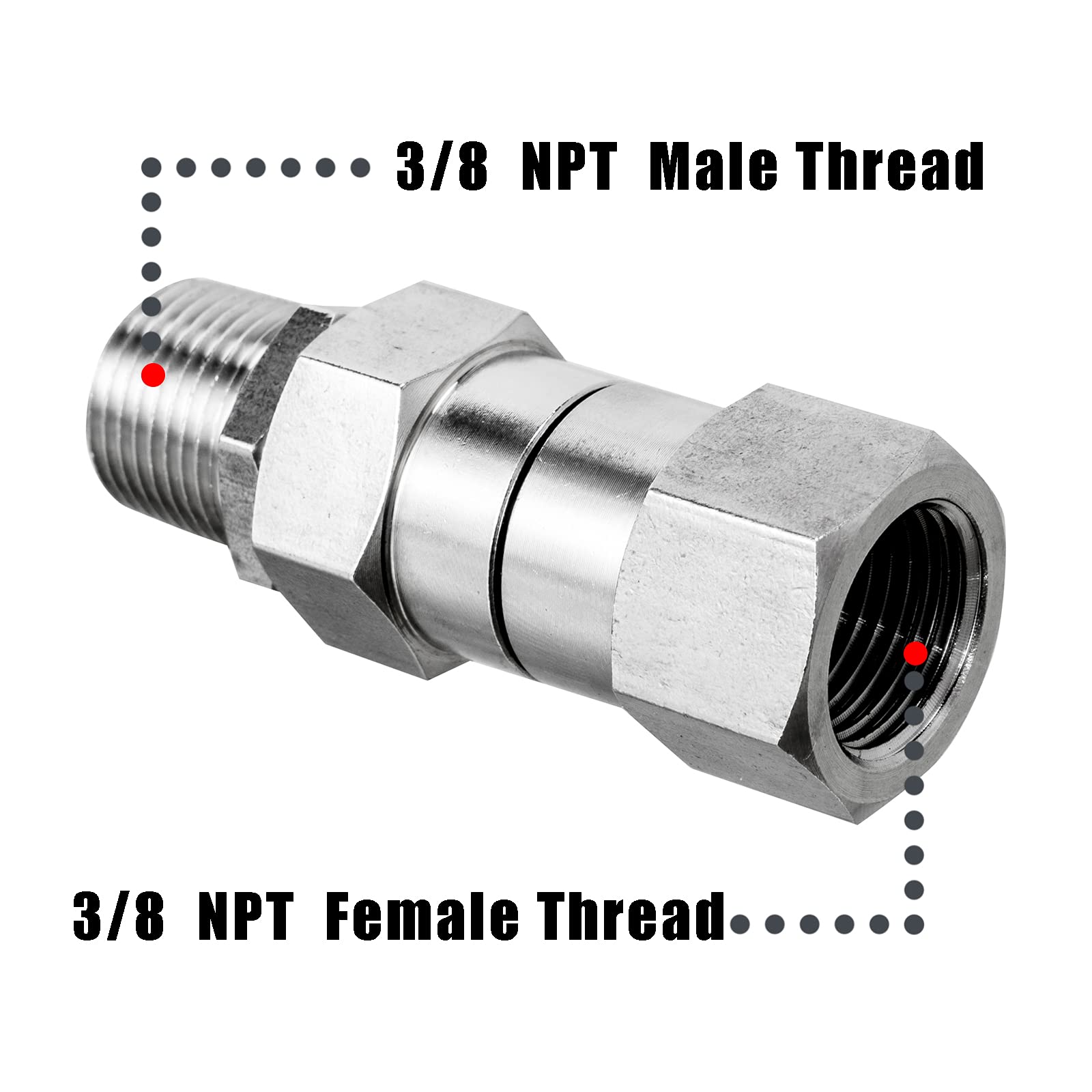 Raincovo SS304 stainless steel fittings ensure corrosion resistance for tough jobs.