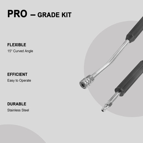 Raincovo extension wand showing ergonomic ribbed grip for secure wet handling.