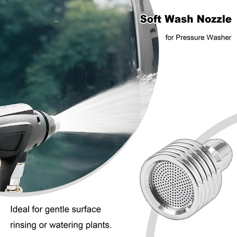 Raincovo wide-angle spray nozzle for efficient wheel and window cleaning