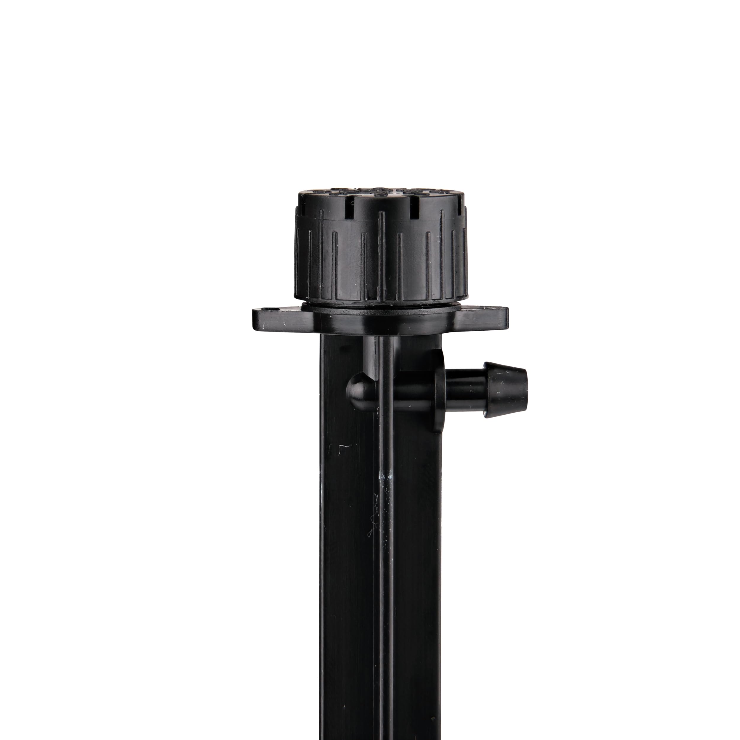 Raindrip 156005B 1/4 inch barbed inlet connected to tubing.