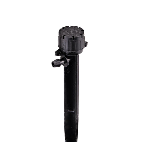 Raindrip 156005B stake-mounted emitter ready for ground installation.