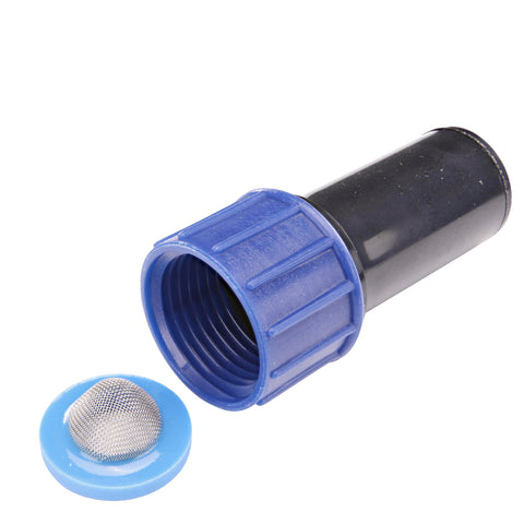 Closeup of Raindrip swivel showing kink-free tubing during installation