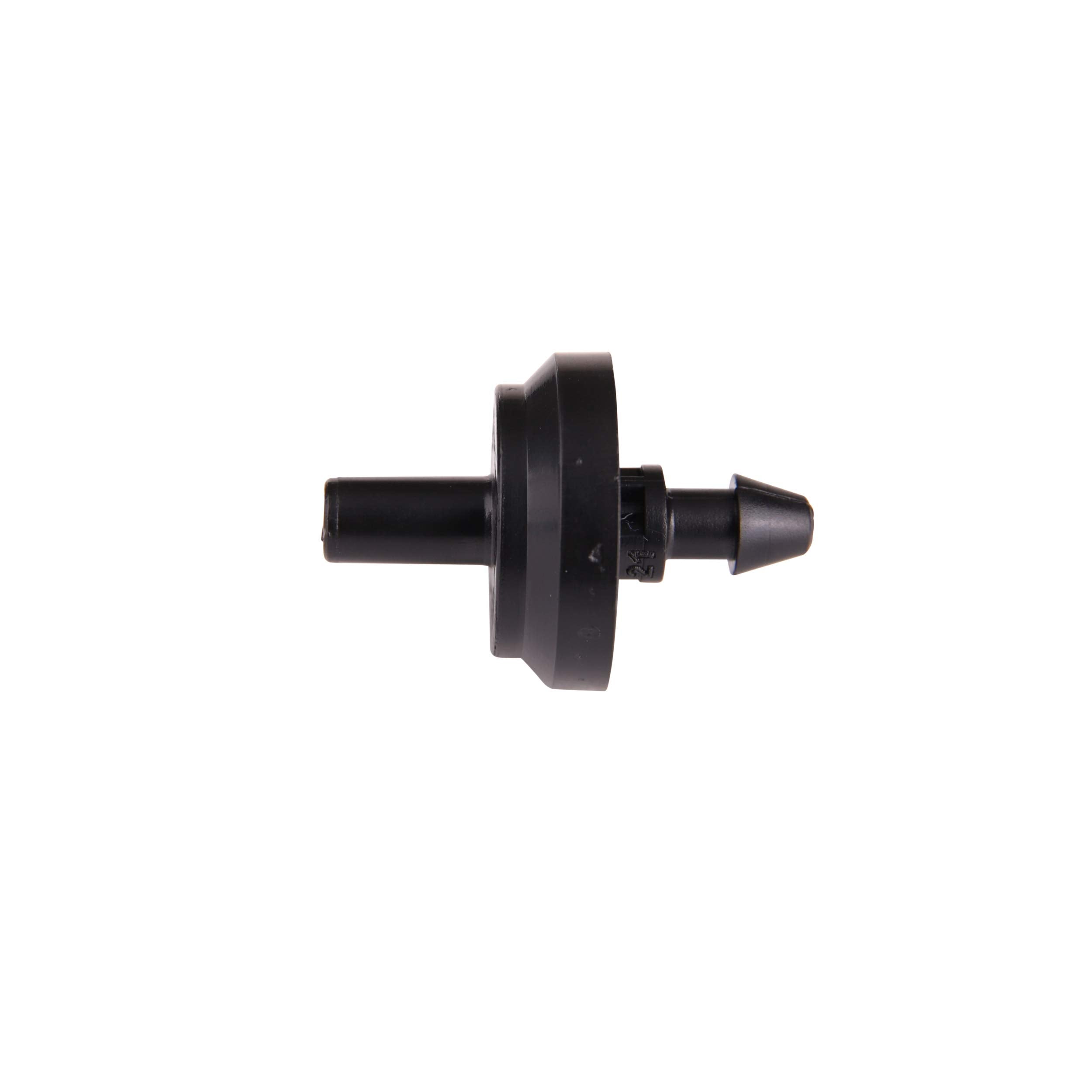 Raindrip color-coded black 1 GPH emitter for medium soil watering.