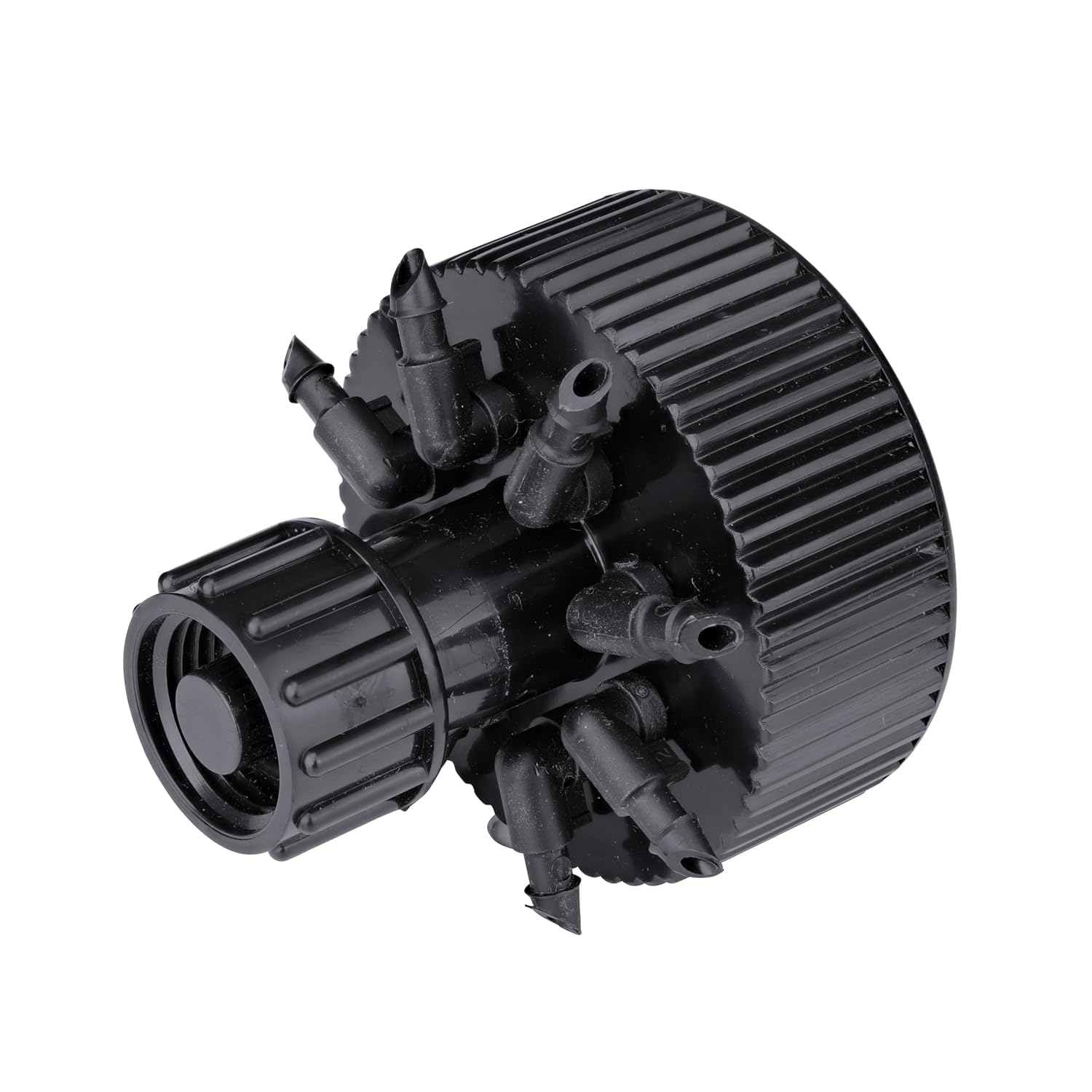 Raindrip Hydro-Port flow adjustment knob and swivel arms for fine-tuning