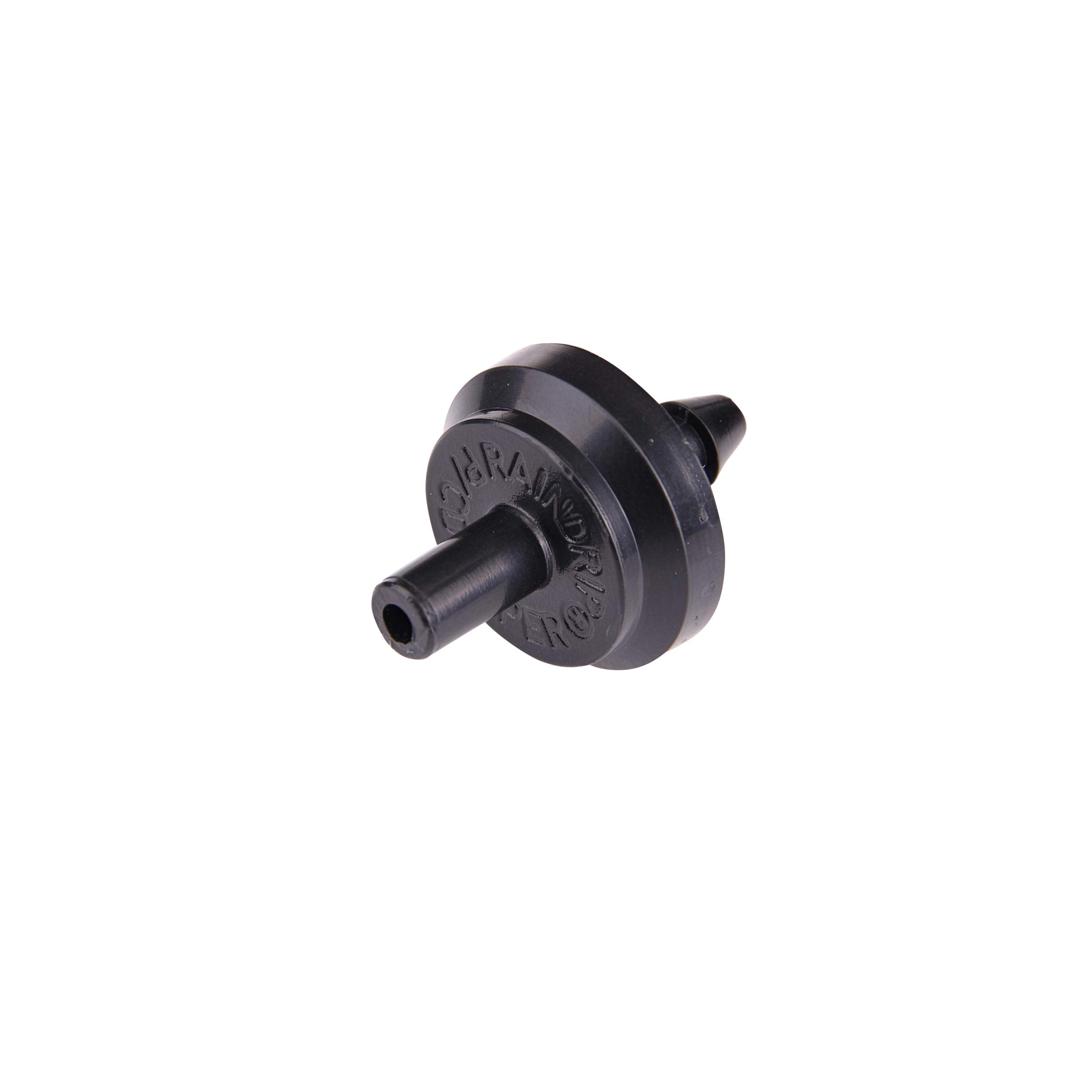 Raindrip PC4050B emitter delivers 1 GPH for uniform garden irrigation.