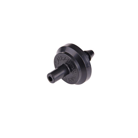 Raindrip PC4050B emitter delivers 1 GPH for uniform garden irrigation.
