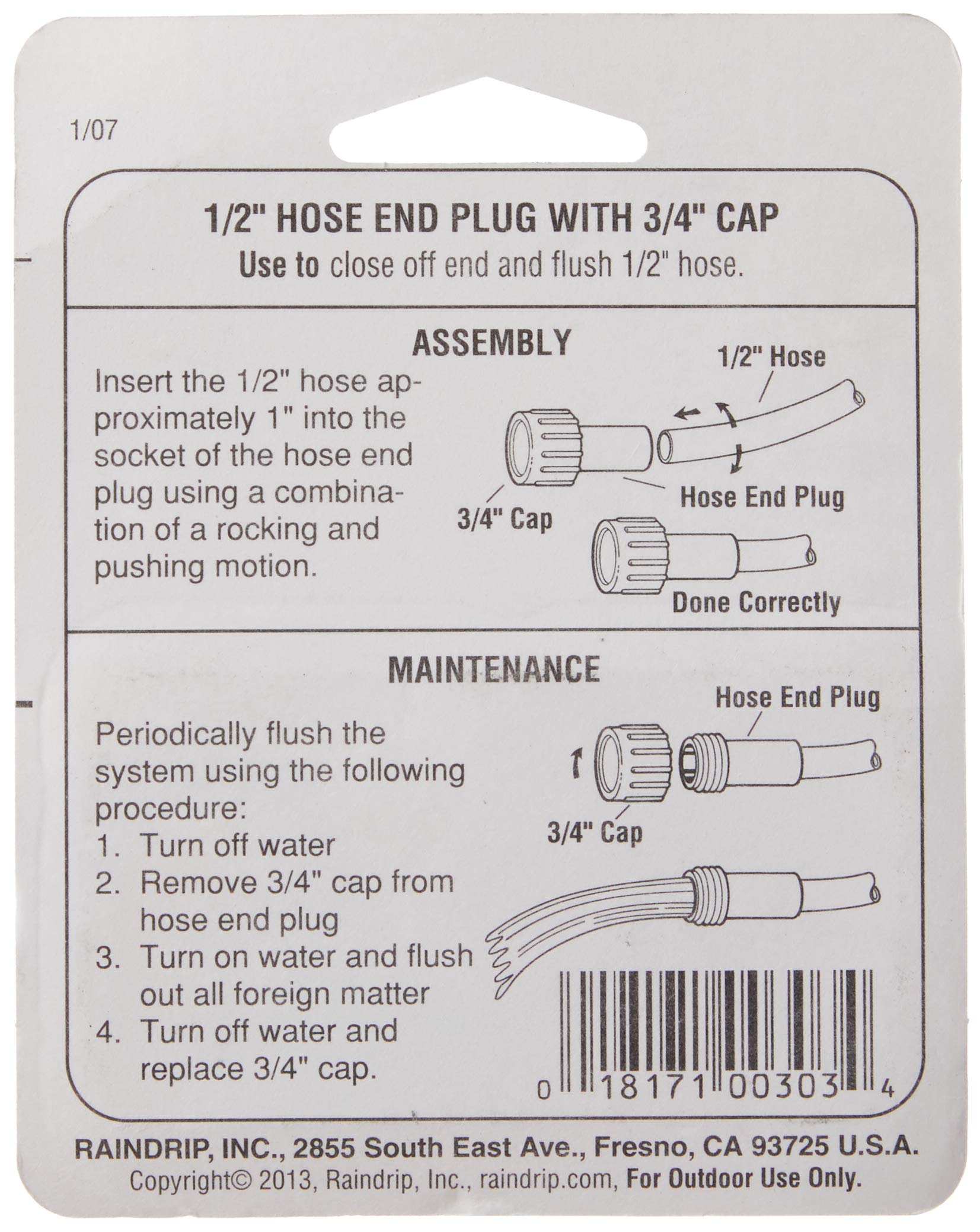 Raindrip R303CT green compression ring provides a secure tubing fit.