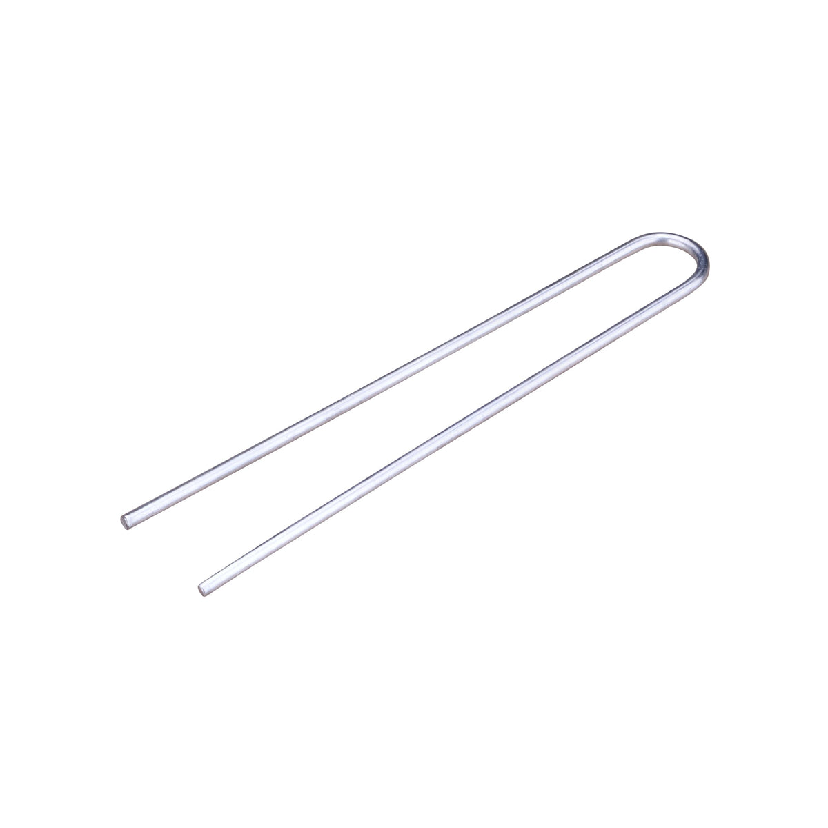 Raindrip R396CB tubing hold-down stake securing irrigation tubing near plant roots for stable watering.