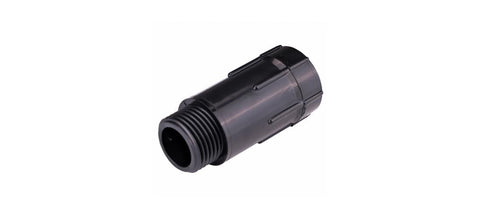 Raindrip R463CT regulator front view showing 3/4-inch connection for consistent drip flow.