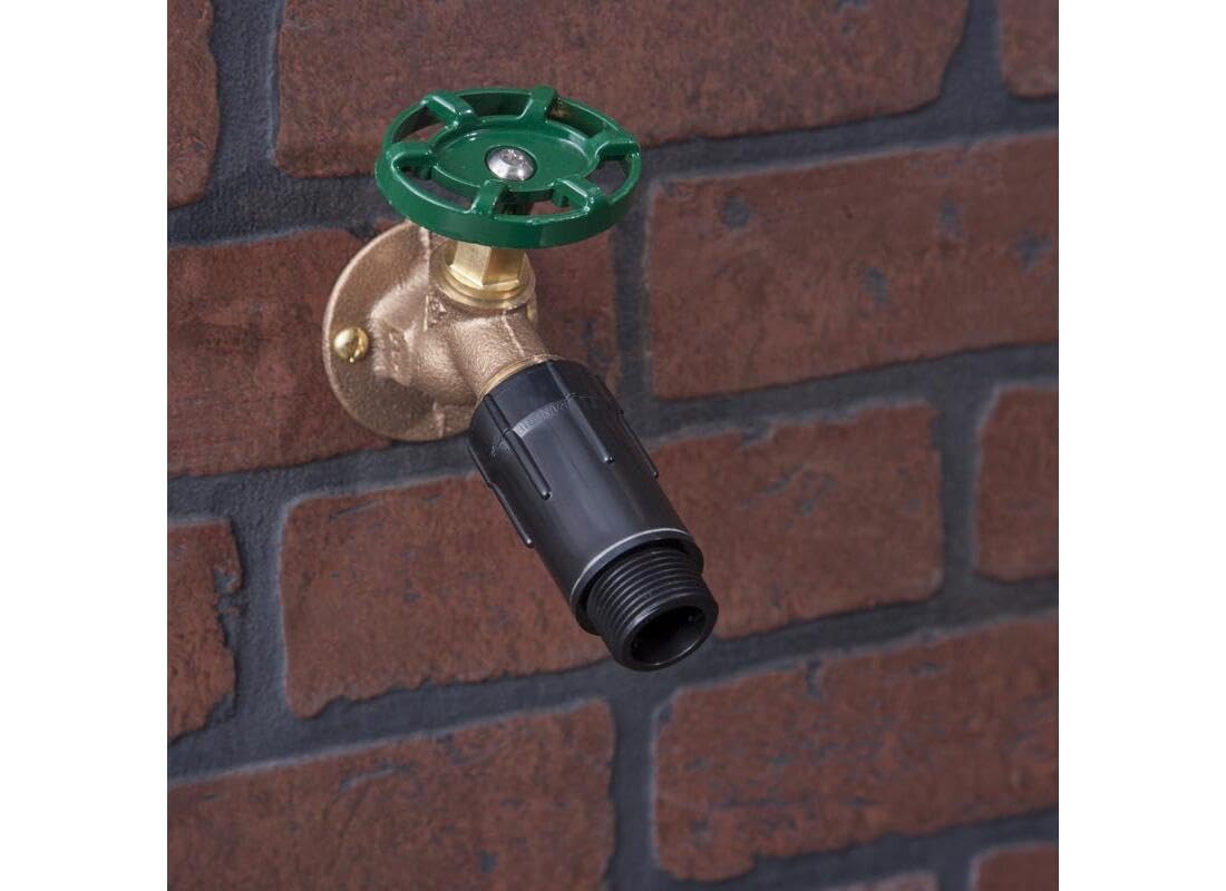 Close-up of Raindrip R463CT FHT/MHT connections for drip tubing.